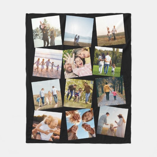Aangepaste 12 fotocollage fleece deken (Voorkant)
