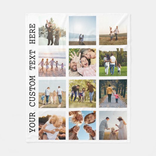 Aangepaste 12 fotocollage fleece deken (Voorkant)