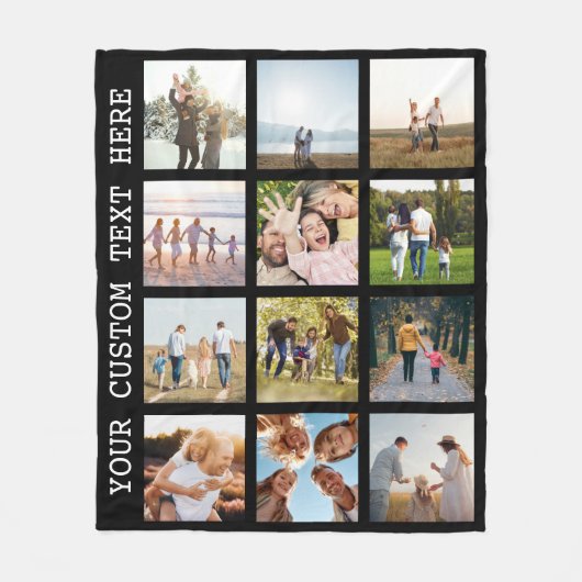 Aangepaste 12 fotocollage fleece deken (Voorkant)