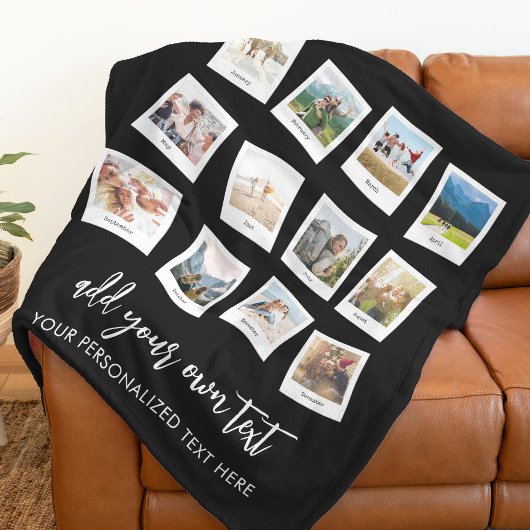Aangepaste 12 fotocollage fleece deken