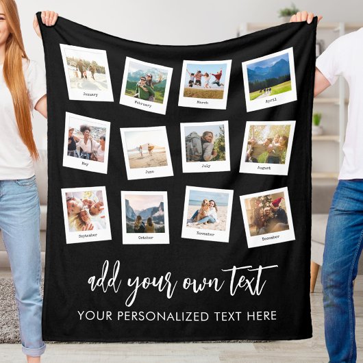 Aangepaste 12 fotocollage fleece deken