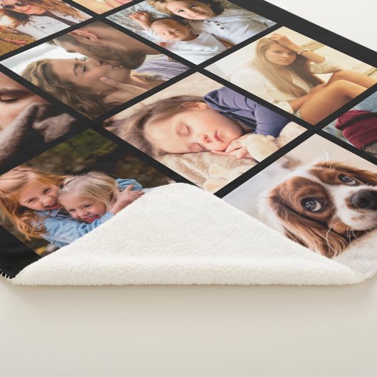 Aangepaste 12 fotocollage sherpa deken (3/4)