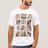 Aangepaste 12 foto's collage t-shirt (Voorkant)