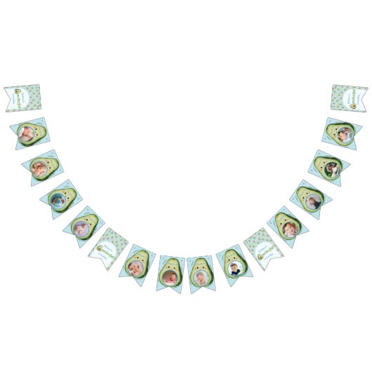 Aangepaste 12 foto's Onederful avocado 1e verjaard Vlaggetjes (Alle)