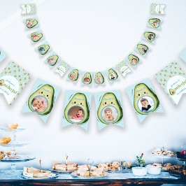 Aangepaste 12 foto's Onederful avocado 1e verjaard Vlaggetjes