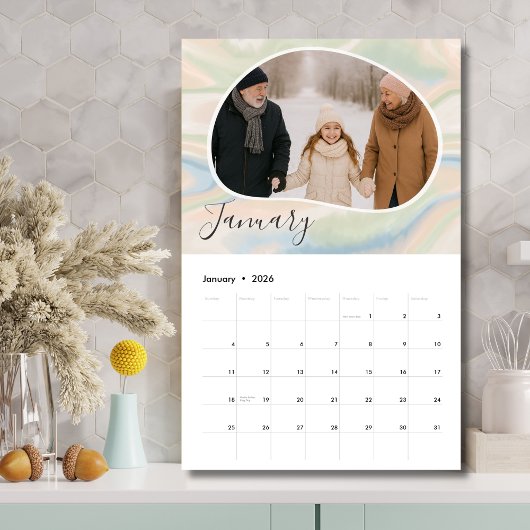 Aangepaste 12-maanden foto kalender – Cadeau voor