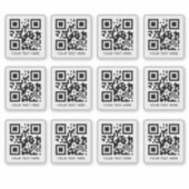 Aangepaste 12 scanbare QR-code Transparant gesnede Sticker (Voorkant)