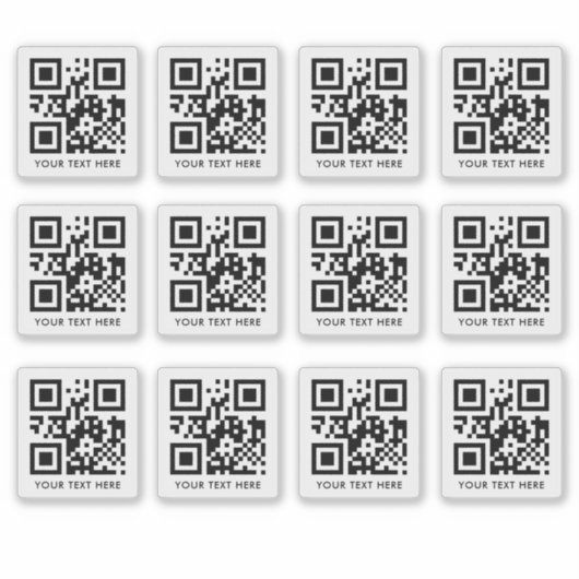 Aangepaste 12 scanbare QR-code Transparant gesnede Sticker (Voorkant)