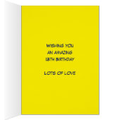 Aangepaste 13e verjaardag, gele blauwe pixelgamer (Binnen (Rechts))