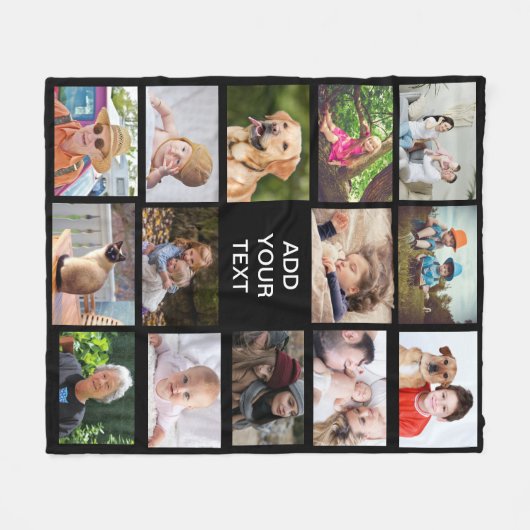 Aangepaste 14 foto-collage fleece deken (Voorkant (Horizontaal))