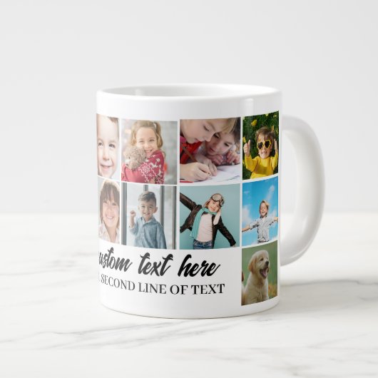 Aangepaste 14 foto collage raster met 2 tekstvakke grote koffiekop (Voorkant rechts)