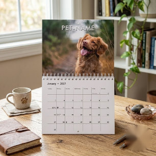 Aangepaste 14 Foto Huisdier Hond 14 Naam Afbeeldin Kalender