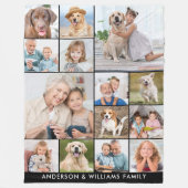 Aangepaste 14 Fotocollage Gepersonaliseerde Famili Fleece Deken (Voorkant)