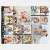 Aangepaste 14 Fotocollage Gepersonaliseerde Famili Fleece Deken (Voorkant (Horizontaal))