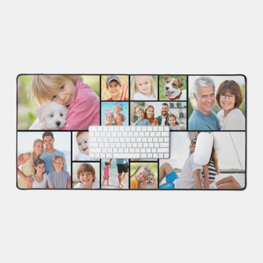 Aangepaste 14 Fotocollage Modern Eenvoudig Bureaumat (Keyboard & Muis)