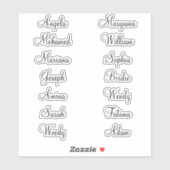 Aangepaste 14 voornamen | Beste kalligrafie Sticke Sticker (Vel)