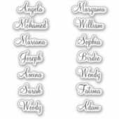 Aangepaste 14 voornamen | Beste kalligrafie Sticke Sticker (Voorkant)