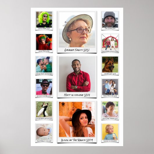 Aangepaste 15 fotocollage en tekst poster (Voorkant)