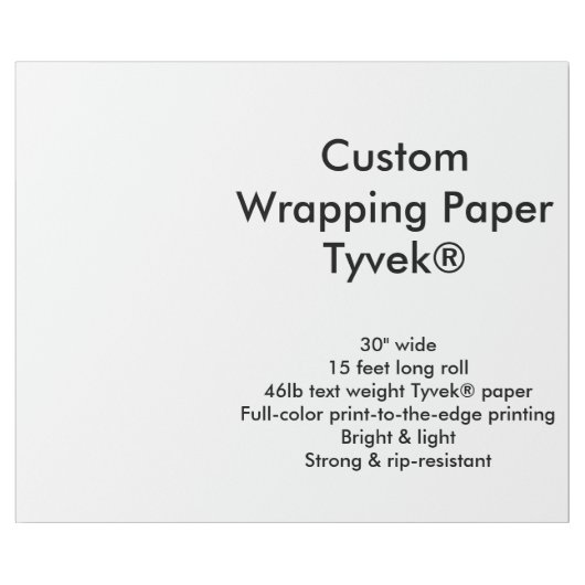 Aangepaste 15-inch Tyvek®-opvulpapierrol Cadeaupapier (Vlak)