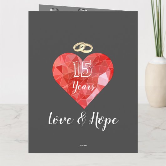 Aangepaste 15-jarige Jubileum kaart voor vrouwen (Achterkant)