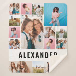 Aangepaste 16 beste fotovriend moderne minimale sherpa deken