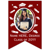 Aangepaste 16-foto Graduation Cap Toss Diploma Mar Vlaggetjes (Derde vlag)