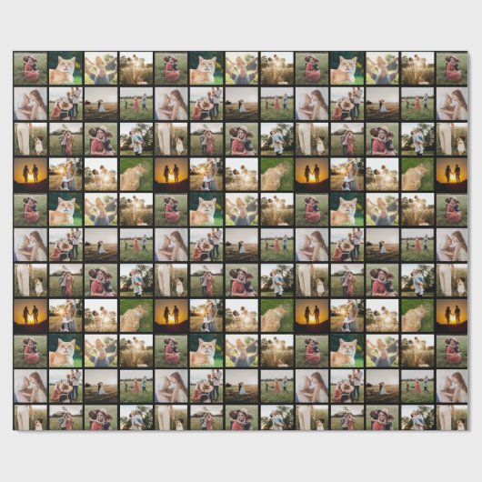 Aangepaste 16 fotocollage cadeaupapier (Vlak)