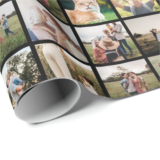 Aangepaste 16 fotocollage cadeaupapier (Rol Hoek)