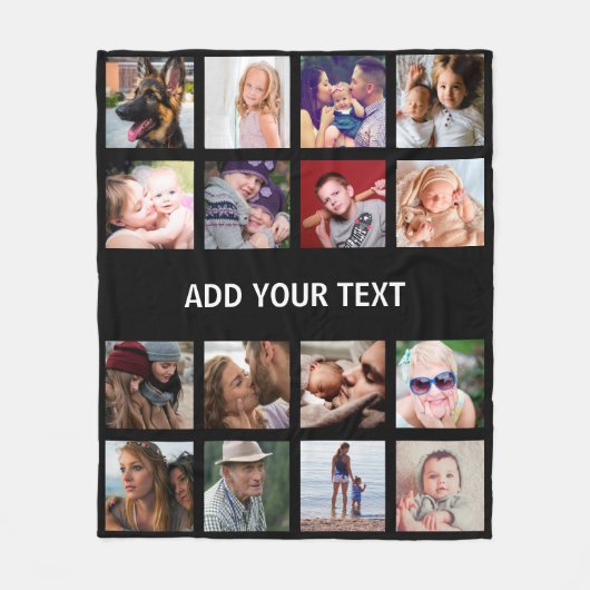 Aangepaste 16 fotocollage fleece deken (Voorkant)