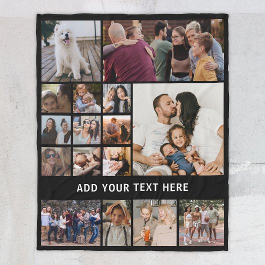 Aangepaste 16 fotocollage fleece deken