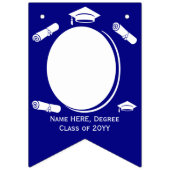Aangepaste 16 Foto's Afstudeerdop, Diploma op Blau Vlaggetjes (Tweede vlag)