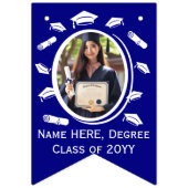 Aangepaste 16 foto's Afstuderen Cap Toss, Diploma  Vlaggetjes (Eerste vlag)