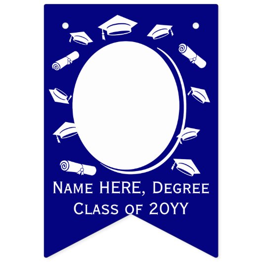 Aangepaste 16 foto's Afstuderen Cap Toss, Diploma  Vlaggetjes (Eerste vlag)