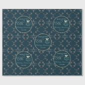 Aangepaste 16e bruiloft Jubileum Zilverachtig Bloe Cadeaupapier (Vlak)