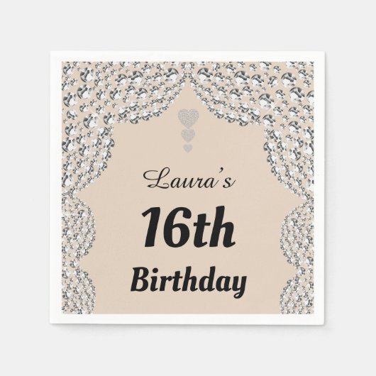 Aangepaste 16e of uitgeefse servetten van leeftijd (Voorkant)