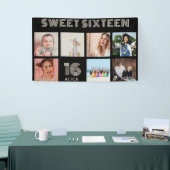 Aangepaste 16e verjaardagsfeestje foto collage ban spandoek (Beurs)