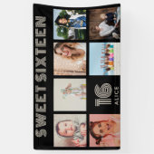Aangepaste 16e verjaardagsfeestje foto collage ban spandoek (Verticaal)
