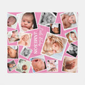 Aangepaste 17-Baby fotocollage | Roze Fleece Deken (Voorkant (Horizontaal))