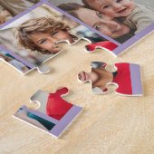 Aangepaste 17 foto collage - wit en paars legpuzzel (Zijkant)