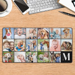 Aangepaste 17 Fotocollage gepersonaliseerd monogra Bureaumat<br><div class="desc">Deze bureaumat heeft een aanpasbare fotocollage die perfect is voor het etaleren van uw favoriete afbeeldingen van familie, huisdieren, vrienden of grootouders. Het moderne en leuke ontwerp is ideaal voor hondenliefhebbers, familie en vrienden, of iedereen die op zoek is naar een leuk bureau accessoire. Het is een geweldige aanvulling op...</div>