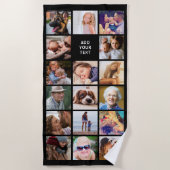 Aangepaste 17 fotocollage strandlaken (Voorkant)