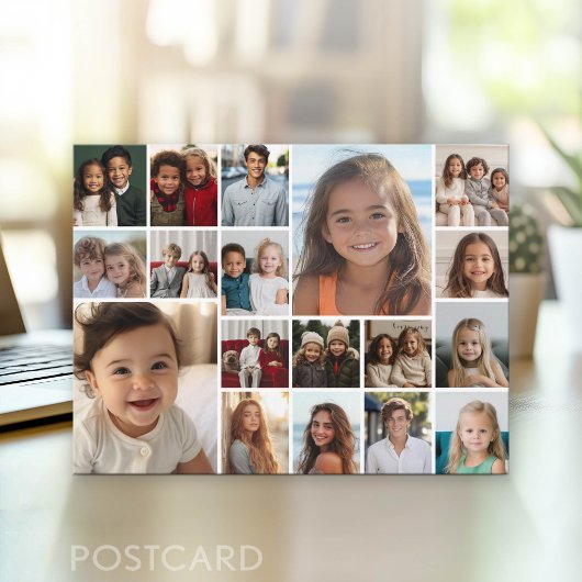 Aangepaste 18 foto collage helemaal briefkaart