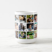 Aangepaste 18 foto collage monogram gepersonalisee koffiemok (Center)