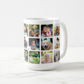 Aangepaste 18 foto collage monogram gepersonalisee koffiemok (Voorkant rechts)