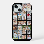 Aangepaste 18 foto collage Uw kleur iPhone 15 Case (Achterkant)