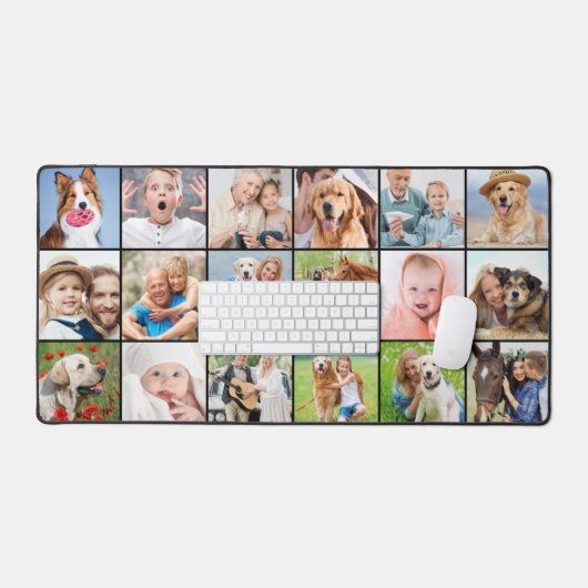 Aangepaste 18 Fotocollage Modern Eenvoudig Bureaumat (Keyboard & Muis)