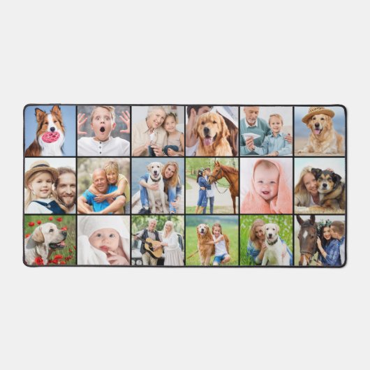 Aangepaste 18 Fotocollage Modern Eenvoudig Bureaumat (Voorkant)