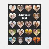 Aangepaste 18-hoofdfoto-inkolling van hartfoto's fleece deken (Voorkant)