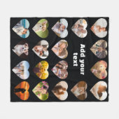 Aangepaste 18-hoofdfoto-inkolling van hartfoto's fleece deken (Voorkant (Horizontaal))