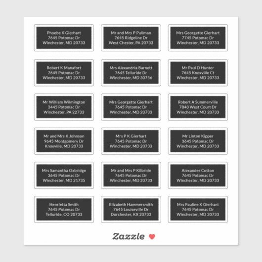 Aangepaste 18 Naam ontvanger Verzending Adresetike Sticker (Vel)